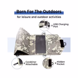 Solar Panel Bag Portable Lightweight 30W 5V Mono Waterproof Foldable Panel Charger Outdoor Emergency Hiking Backpacking - 30W