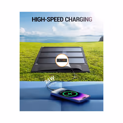 5V 21W Foldable Solar Panel Charger Dual USB Output Fast Solar Charging Mobile Phones Power Bank USB Light More USB Devices - 21W-Blue, 5V