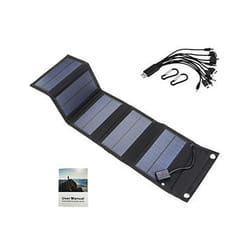 5v 600w Foldable Solar Panel Mobile Phone Charger Solar Panel Usb Mobile Power Supply Used Emergency Situations Mobile Camping - Black