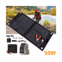 50W Foldable Solar Panel 12V USB Portable Folding Solar Cell For Phone Charge Power Bank For Outdoor Hiking Camping Traveling