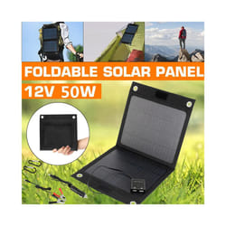 Outdoor Portable 12V 50W Folding Solar Panel Charger Foldable Solar Cell Power Bank for Mobile Phone Hiking Battery USB