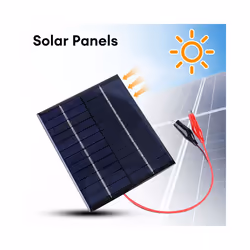 12V 10W Solar Panel Portable Polysilicon Epoxy Panel Outdoor DIY Solar Charging Panel with Clip for 9-12V Battery Charging - ...