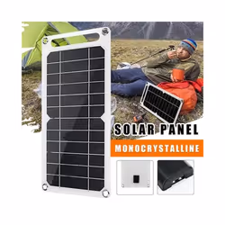 Foldable Outdoor Camping Portable Solar Charger Power Bank Battery Mobile Phone Charging Solar Panel - Dark Grey