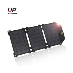21W Solar Panel Solar Cells Portable Solar Charger Batteries Phone Charging for Sony iPhoneX Plus 11Pro iPad - Black