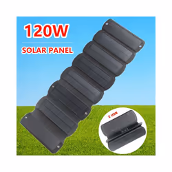 120W Foldable Solar Panel Dual USB 5V Solar Charger Waterproof Solar Cell Portable Outdoor Mobile Phone Power for Camping