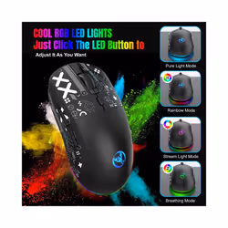 3 Modes Bluetooth Gaming Mouse Rechargeable USB Wireless RGB Backlight Mouse for iPad Tablet Laptop - white