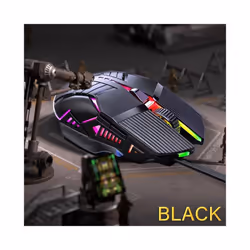 GM6 Wired Mouse RGB Mice Wired Computer Mause LED Backlit Ergonomic Gaming Mouse For Laptop PC - 300x800x3mm, WA00410 18