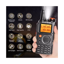 UV-K6 Air Band Walkie Talkie Wireless Copy Frequency Multi Band Type-C Portable UHF VHF Long Rang UV5R - Add H-771-Cable