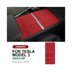 Italian Top Suede Center Console Storage Box Panel Stickers compatible for Tes-la Model 3 Highland 2024-Up Protect Car Accessories
