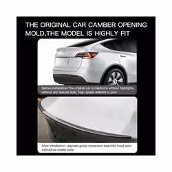 Car ABS Spoiler Carbon Fiber compatible for Tes-la New Model 3 2024 Highland Original High-percompatible formance Exterior Model3 Accessories