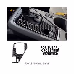 Real Soft Carbon Fiber US Version Sticker compatible for Subaru Crosstrek Impreza 2024 LHD Car Gear Shift Panel Interior Trim ...
