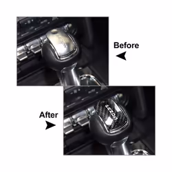 Carbon Fiber Car Gear Shift Knob Cover Head Trim Accessories compatible for compatible ford Mustang 2015 2016 2017 2018 2019 2020 2021 2022 2023