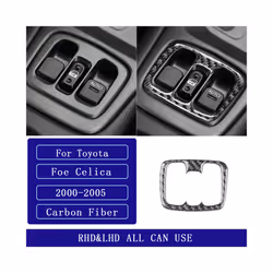 compatible for Toyota Celica 2000-05 Carbon Fiber Window Glass Lift Switch Button Control Panel  Accessories Decorative Stick ...