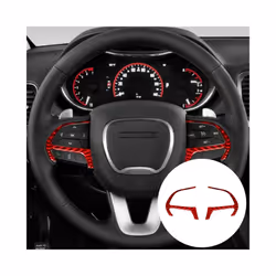 Car Steering Wheel Center Console Radio Gear Shift Panel Frame Carbon Fiber Trim Sticker compatible for  Durango 2014-2020 Accessories