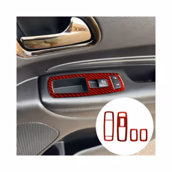 Car Steering Wheel Center Console Radio Gear Shift Panel Frame Carbon Fiber Trim Sticker compatible for  Durango 2014-2020 Accessories