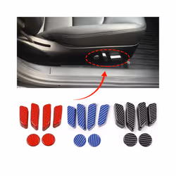 6Pcs  Seat Adjustment Button Cover Protector Decoration Trim Sticker Accessories compatible for Tes-la Model 3 Y 2016 - 2023