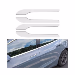 4pcs Car Door Handle Sticker compatible for Tes-la Model 3 Y 2017 - 2022 Door Wrap Cover Paste Model3 Model Y Accessories Carbon Fiber ABS