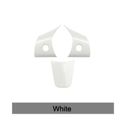 compatible for Tes-la Model 3 Model Y Car Steering Wheel Protective Cover Trim Sticker ABS Carbon Fiber Patch Decoration Accessories