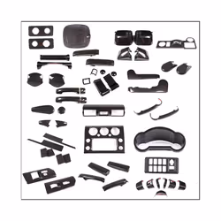 ABS Carbon Fiber Full Set of Accessories compatible for Toyota FJ Cruiser 2007-21 Car Central Control Panel Sticker Door Decoration Sticker