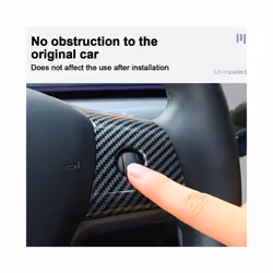compatible for Tes-la Model 3 Model Y Car Steering Wheel Trim Automotive Interior Stickers ABS Carbon Fiber Patch Decoration Accessories