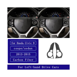 compatible for Honda 9th Civic Coupe Sedan 2013-2015 Real Carbon Fiber Steering Wheel Panel Set Trim Cover  Accessories Sticker