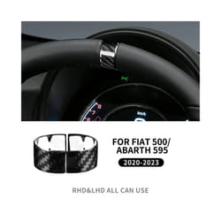 Real Hard Carbon Fiber Sticker Sticker compatible for Fiat 500 Abarth 595 2020 2021 2022 2023 Car Steering Wheel Ring Interior Accessories