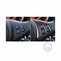 compatible for  5 Series E60 2004-2007 Carbon Fiber Steering Wheel Button Frame Trim Cover s Accessories Decoration Sticker