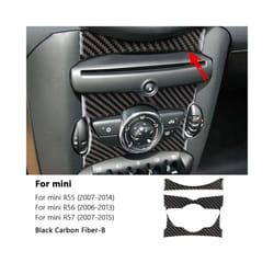 Carbon Fiber Car Stickers Interior Trim Central Control Button Panel Cover Sticker Accessories compatible for Mini Cooper Clubman R55-R57