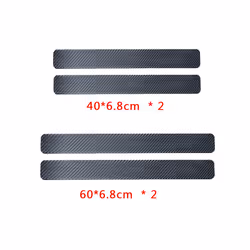 4PCS 60x6.8cm Car Door Sill Anti kick Stickers Scuff Anti Scratch Carbon Fiber Auto Door Sticker Car Accessories Styling