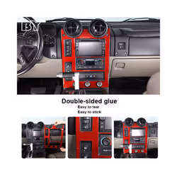 Soft Carbon Fiber Red  Decoration Cover Stickers Trim Fit compatible for Hummer H2 2003-2007 Car Accessories Parts