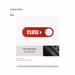 Carbon Fiber compatible for Tes-la Model 3 Y 2019-2023 Rear Trunk Switch Button Trim Cover Sticker Reminder  Accessories