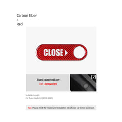 Carbon Fiber compatible for Tes-la Model 3 Y 2019-2023 Rear Trunk Switch Button Trim Cover Sticker Reminder  Accessories