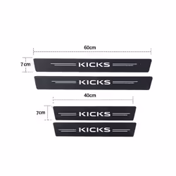 Carbon Fiber Car Door Sill Anti Scratch Protective Film Accessories compatible for Nissan Kicks Logo Auto Threshold Stickers Interior