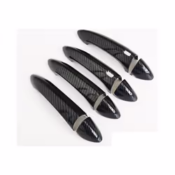 compatible for Chevrolet Trailblazer RSÂ LSÂ 2021~2023 Chrome Key Carbon Fiber Trim Catch Car Black Cap Stickers Door Handle Cover Accessorie