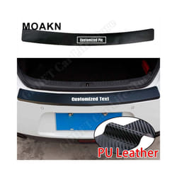 Car Rear Bumper Trunk Stickers Custom Bumper Protector Trunk Guard Edge Sticker Scratch Carbon Fiber Leather Sticker Accessories