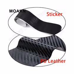 Car Rear Bumper Trunk Stickers Custom Bumper Protector Trunk Guard Edge Sticker Scratch Carbon Fiber Leather Sticker Accessories