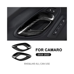 Real Hard Carbon Fiber Car Inner Handle Sticker Cover compatible for Chevrolet Camaro 2016 2017 2018 2019 2020 2021 2022 2023 Accessories