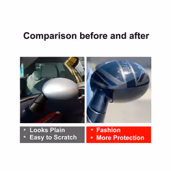 compatible for Mini Cooper S Hatchback Convertible  R50 R52 R53 The Black Flag Rear View Mirror Covers Decoration Car Accessories