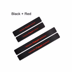 4PCS Car Door Sill Anti Scratch Sticker Carbon Fiber Protector Decals Auto Paster Accessories compatible for Skoda Fabia 1 2 ...