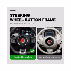 Real Hard Carbon Fiber Sticker compatible for Fiat 500 Abarth 595 2020 2021 2022 2023 Car Steering Wheel Button Interior Trim Accessories