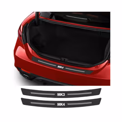 Car Rear Bumper Stickers Auto Tuning Accessories Trunk Protective Carbon Fiber Decal compatible for compatible ford Focus MK1 MK2 MK3 MK4 2 3 1 4