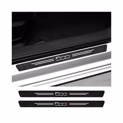 4Pcs Car Scuff Protective Sill Sticker compatible for Fiat 500 500C 2012 500X 500L Abarth 695 Carbon Fiber Decor Decal Auto Accessories