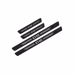 4PCS Car Door Sill Stickers Anti-Scratch Threshold Carbon Fiber Decals Auto Accessories compatible for Citroen C3 C4 C5 C6 C8 ...