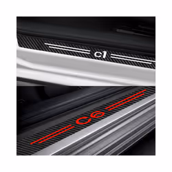 4PCS Car Door Sill Stickers Anti-Scratch Threshold Carbon Fiber Decals Auto Accessories compatible for Citroen C3 C4 C5 C6 C8 C-ELYSEE VTS