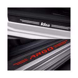 4PCS Car Sill Sticker compatible for Fiat 500 ARGO BRAVO FREEMONT IDEA LINEA PANDA PUNTO SEICENTO SIENA Auto Accessories Carbon Fiber Decal