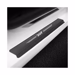 4PCS Auto Decorative Car Door Sill Stickers Scuff Plate Guards compatible for Peugeot 207 Door Threshold Carbon Fiber Protector Accessories