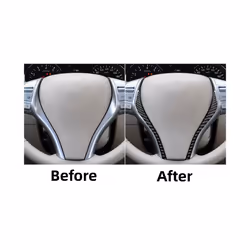 2Pcs compatible for Nissan X-Trail Rogue 2014-2021 Car Steering Wheel Decorative Strip Carbon Fiber Trim Sticker Interior Accessories