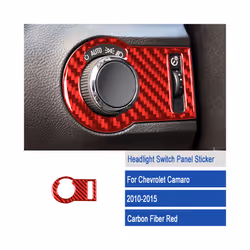Car Headlight Control Panel Decoration Cover Trim Sticker compatible for Chevrolet Camaro 2010 - 2015 Auto Accessories Carbon ...