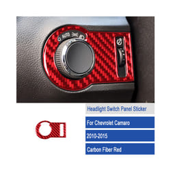 Car Headlight Control Panel Decoration Cover Trim Sticker compatible for Chevrolet Camaro 2010 - 2015 Auto Accessories Carbon Fiber