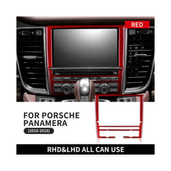 AIRSPEED Real Carbon Fiber Interior Trim compatible for Porsche Panamera 2010-2016 Car Central Navigation Screen Frame Sticker Accessories